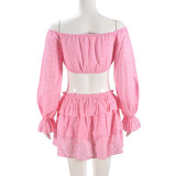 Sexy Navel-baring Three-dimensional Decorative Miniskirt Suit