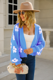Short Knitted Sweater Floral Cardigan Sweater