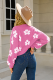 Short Knitted Sweater Floral Cardigan Sweater