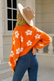 Short Knitted Sweater Floral Cardigan Sweater