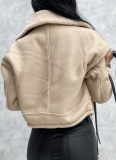 Lamb Wool Coat New Short Zipper Motorcycle Jacket Tops