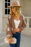 Short Knitted Sweater Floral Cardigan Sweater