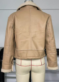 Lamb Wool Coat New Short Zipper Motorcycle Jacket Tops