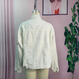 Lapel Jacket Sequin Embroidered Corduroy Rugby Top