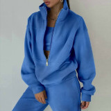 Casual Sweatshirt Fleece Sports Street Two-piece Set