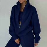 Casual Sweatshirt Fleece Sports Street Two-piece Set