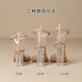Buckle transparent high heels for women 2024 new waterproof platform crystal medium thick heel sandals