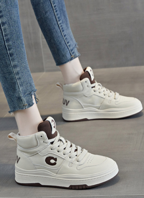 Autumn And Winter Soft-Soled Super Hot High-Top Shoes New Versatile Sneakers Casual Sports Shoes