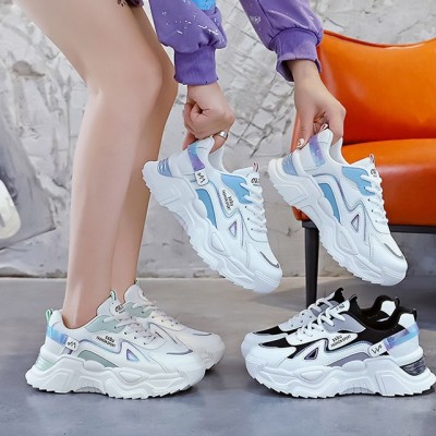 Autumn Fashion Casual Thick-Soled Shoes For Women Running Lace-Up Dad Shoes