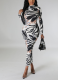 Fashionable and Slim-fitting Pit Print Dress