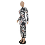 Fashionable and Slim-fitting Pit Print Dress