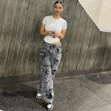 Stylish Multi-Pocket Plus Size Work Straight Jeans