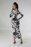 Fashionable and Slim-fitting Pit Print Dress