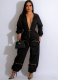 Casual Metal Zipper Waist Work Jumpsuit