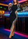 Stylish Long Sleeve Open Back Slit Dress