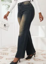 High Elastic Retro Straight Loose Casual Women's Jeans
