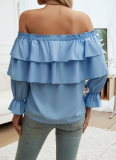 Temperament Loose Pleated Tube Top Lantern Sleeve Top
