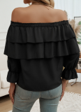 Temperament Loose Pleated Tube Top Lantern Sleeve Top