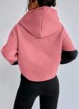 New Autumn Style Stitching Drawstring Loose Casual Hooded Sweatshirt