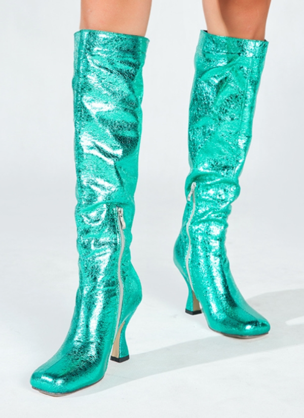 2024 Autumn and Winter High Heel Square Toe High Boots