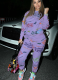 Sexy Graffiti Print Sweatshirt Two-piece Set
