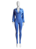 Sexy Deep V-Neck Tight Long Sleeve Autumn/Winter One-Piece Pants
