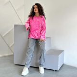 Loose Pullover Distressed Ripped Sweatshirt