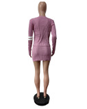 Best-selling V-neck Knit High Elastic Skirt Suit