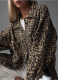 Casual Leopard Print Pocket Button Denim Jacket