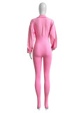 Sexy Deep V-Neck Tight Long Sleeve Autumn/Winter One-Piece Pants