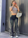 Stylish Stretch Patch Straight-leg Jeans