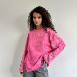 Loose Pullover Distressed Ripped Sweatshirt