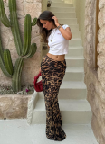 Sexy Chiffon Mermaid Skirt With A Floor-length Leopard Print Half-skirt.