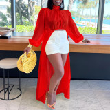 Loose Large Size Solid Color Sexy Top Dress