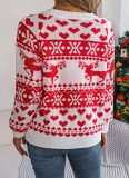 Autumn and Winter Christmas Deer Pattern Long Sleeve Pullover Sweater