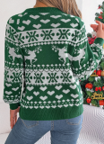 Autumn and Winter Christmas Deer Pattern Long Sleeve Pullover Sweater