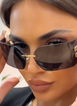 High-End Brown Hot Girl Retro Street Style Sunglasses