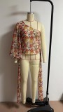 Sexy Digital Print Single Sleeve Bell Sleeve Top