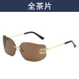 High-End Brown Hot Girl Retro Street Style Sunglasses
