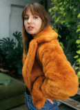 Long Fashionable Fur Plush Warm Temperament Casual Loose Coat