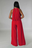 Sleeveless Navel-baring High-waisted Loose Trousers Two-piece Set