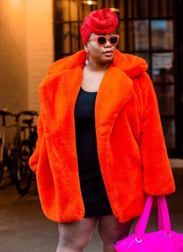 Long Fashionable Fur Plush Warm Temperament Casual Loose Coat
