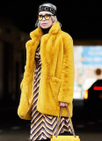 Long Fashionable Fur Plush Warm Temperament Casual Loose Coat