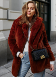 Long Fashionable Fur Plush Warm Temperament Casual Loose Coat