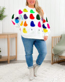 Halloween Ghost Print Long Sleeve Sweatshirt Shorts Set
