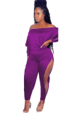 Fashionable Solid Color Side Zipper Suit
