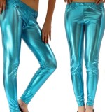 PU Large Size Stretch Bright Leather Nine-point Faux Leather Leggings