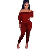 Fashionable Solid Color Side Zipper Suit