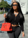 Casual Ribbed Patchwork Hooded Zipper Loose Autumn And Winter Versatile Jacket