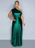 Fashion V-Neck Sleeveless Slim Fit Pleated Dress